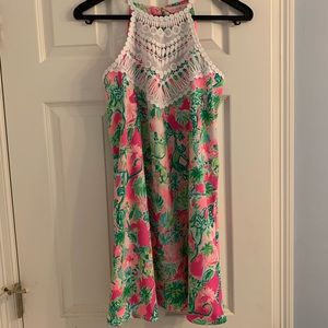 Lilly Pulitzer High-Neck Sundress w/ Crocheted Top